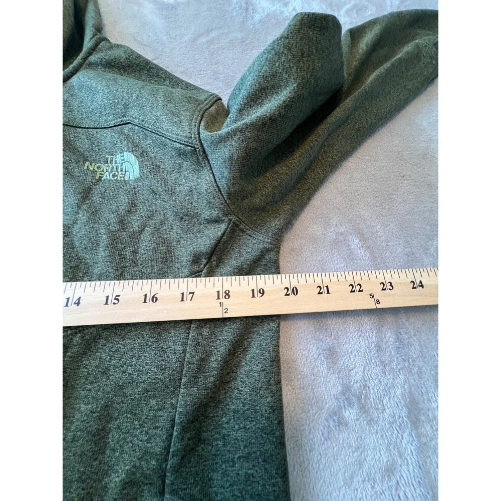 The North Face Fleece Hoodie Mens Medium Green Full Zip Heathered Jacket